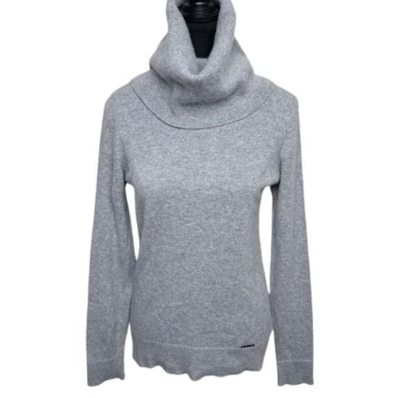 Michael Michael Kors Womens Small Turtle Neck Cashmere Grey Sweater - Picture 1 of 15